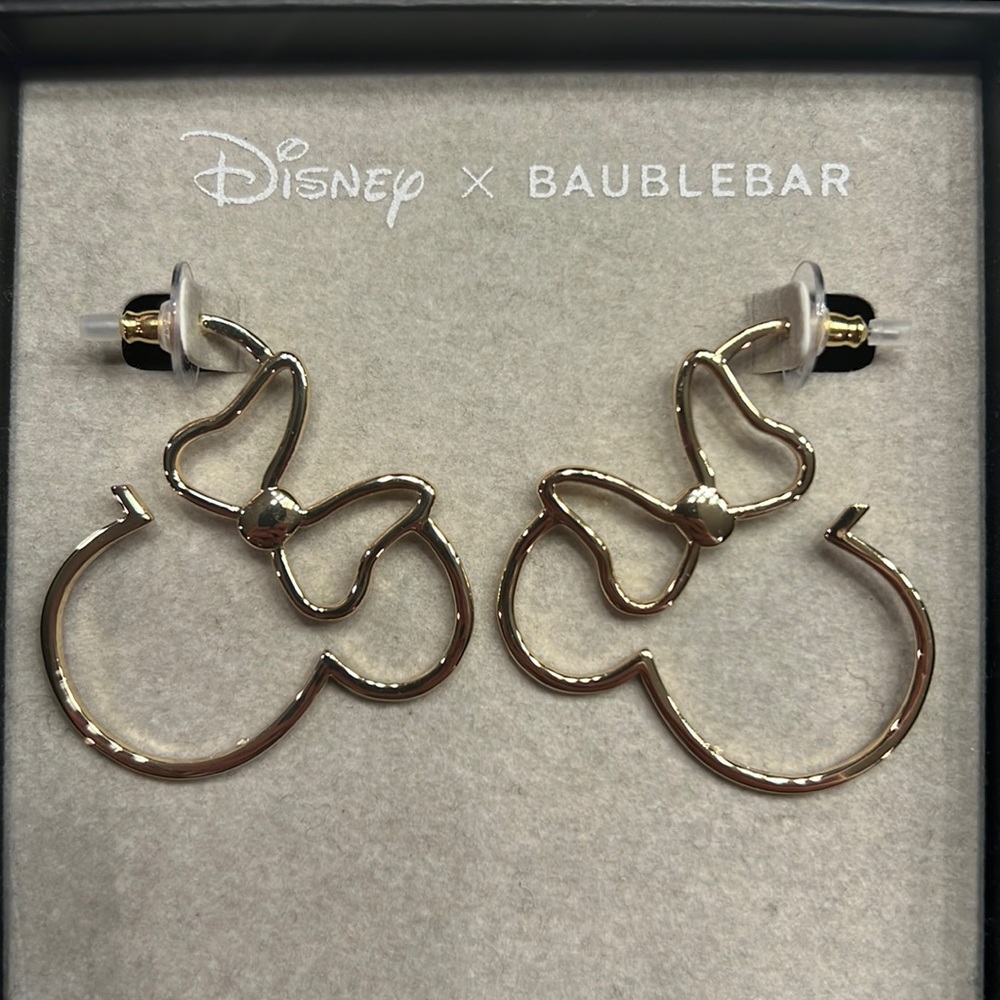 Disney Minnie Mouse gold Baublebar earrings